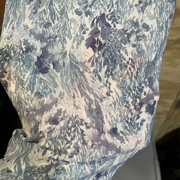 Old Navy Floral Chiffon Maxi Dress Blue Womens Size Large Beachy Sheer Boho - Picture 8 of 16